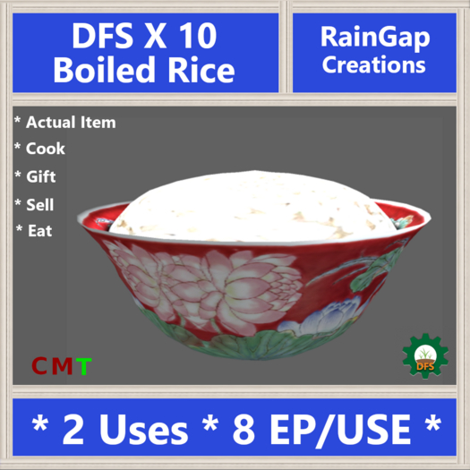 DFS BOILED RICE X 10 ACTUAL ITEM (2 Uses Each)