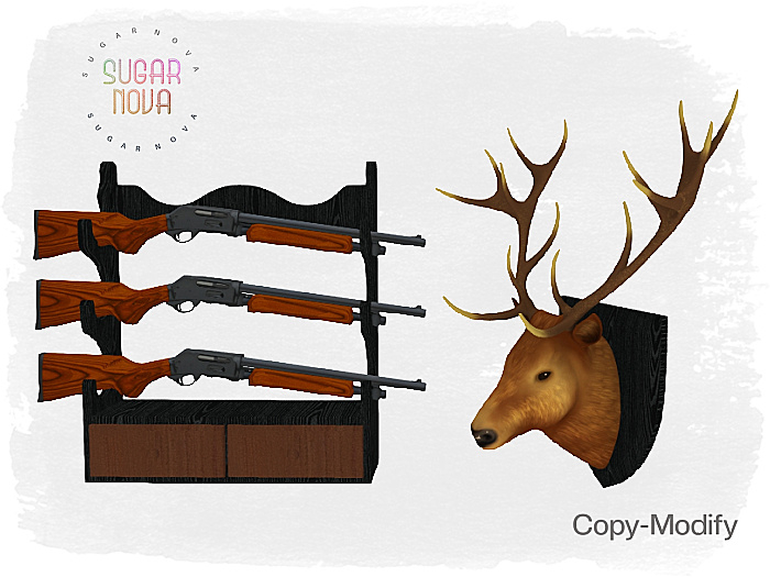SN - Gun Rack and Mounted Deer Head