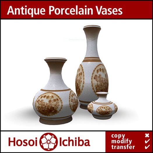 Discount - Antique Japanese Vase Set - Gold Flowers