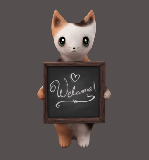 +Half-Deer+ Cat Holding a Frame [Calico]