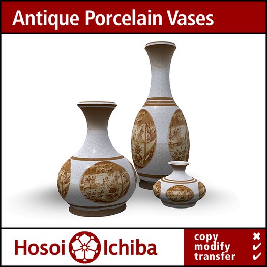 Decor & Lighting - Antique Japanese Vase Set - Gold Scene