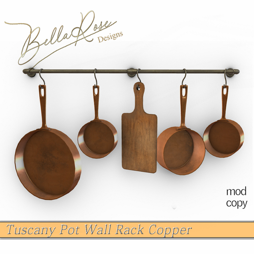 [BR] Tuscany Pot Wall Rack Copper