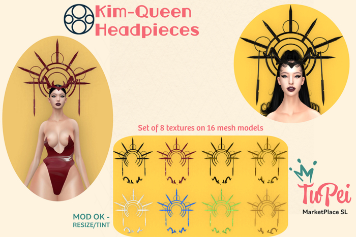 TuPei  Kim-Queen Headpieces - Set of 8