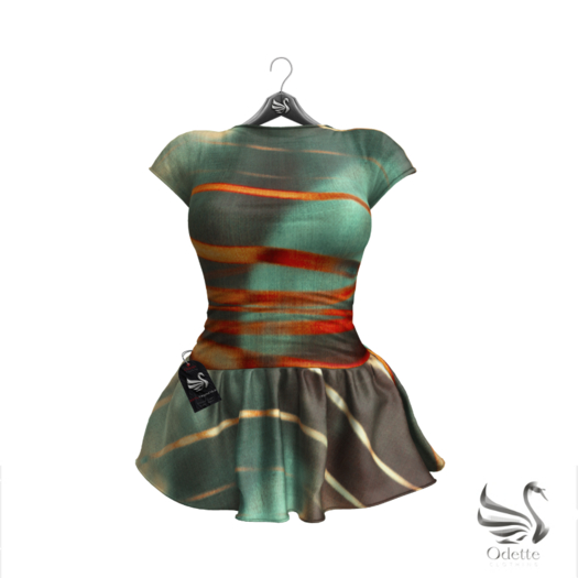 Odette - Demacia Aqua Pattern Dress 