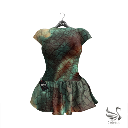 Odette - Demacia Brown Pattern Dress