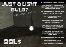 Just A Light Bulb? Flickering, breakable light bulb with housing and cable