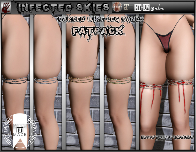 *IS* Barbed Wire Leg Bands Fatpack   