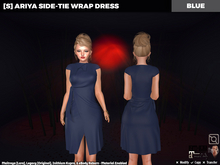 [S] Ariya Side-Tie Wrap Dress Blue