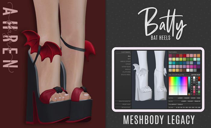 [KA][Batty Heels & HUD][Meshbody Legacy]