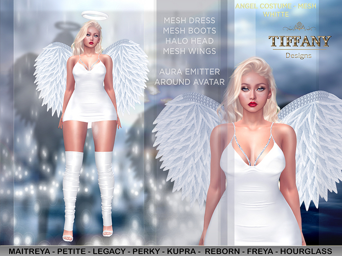 Second Life Marketplace - ::TD:: Angel Costume {Mesh} Halloween - White
