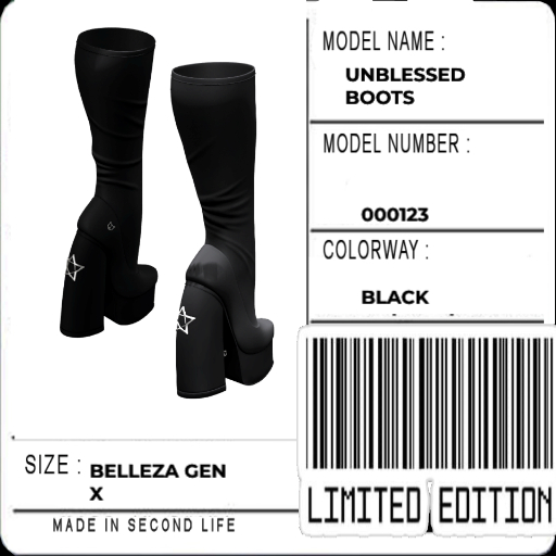 UNBLESSED BOOTS BLACK GEN X