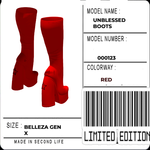 UNBLESSED BOOTS RED GEN X