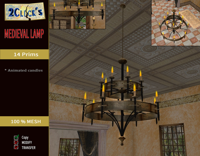 VT LAMPARA MEDIEVAL VELAS MESH