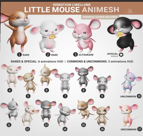 SEmotion Libellune Little Mouse Animesh #2 RARE