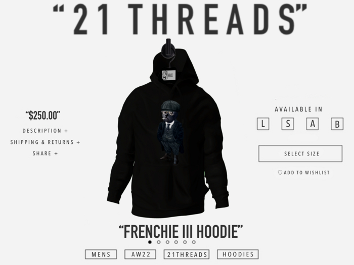 [21 THREADS] "Frenchie III Hoodie"