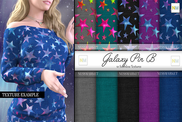Galaxy Pin B Matching Fabrics 10 Seamless Textures NM