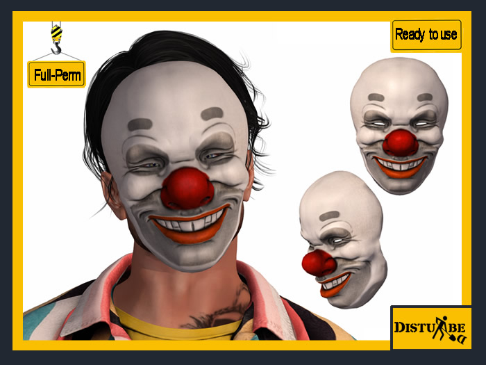 Second Life Marketplace - ::DisturbeD:: Halloween - Clown Mask - FULL ...