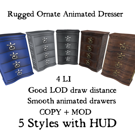 Rugged Ornate Animated Dresser