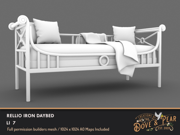 Dove & Pear for Builders - Rellio Iron Daybed  