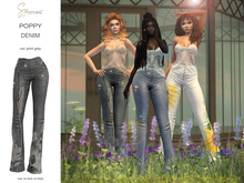S&P Poppy denim PRINT grey - Lara + Petite, Legacy + Perky, Reborn