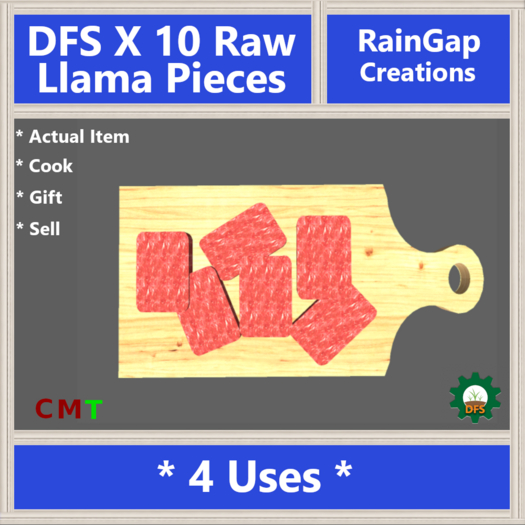 DFS RAW LLAMA PIECES X 10 ACTUAL ITEM