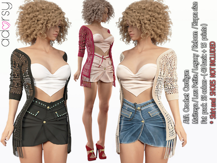adorsy - Ava Cardigan with Top Fatpack - Maitreya/Legacy-Nerido/Lara Petite/Kupra/Reborn-Juicy