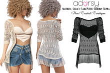 adorsy - Ava Cardigan with Top Dark Black - Maitreya/Legacy-Nerido/Lara Petite/Kupra/Reborn-Juicy