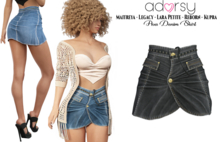 adorsy - Ava Denim Skirt Black - Maitreya/Legacy-Nerido/Lara Petite/Kupra/Reborn-Juicy