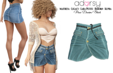 adorsy - Ava Denim Skirt Petrol - Maitreya/Legacy-Nerido/Lara Petite/Kupra/Reborn-Juicy