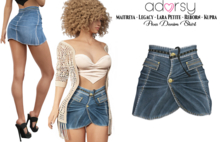 adorsy - Ava Denim Skirt Original - Maitreya/Legacy-Nerido/Lara Petite/Kupra/Reborn-Juicy