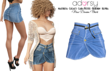 adorsy - Ava Denim Skirt Cornflower - Maitreya/Legacy-Nerido/Lara Petite/Kupra/Reborn-Juicy