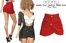 adorsy - Ava Skirt Deep Red - Maitreya/Legacy-Nerido/Lara Petite/Kupra/Reborn-Juicy