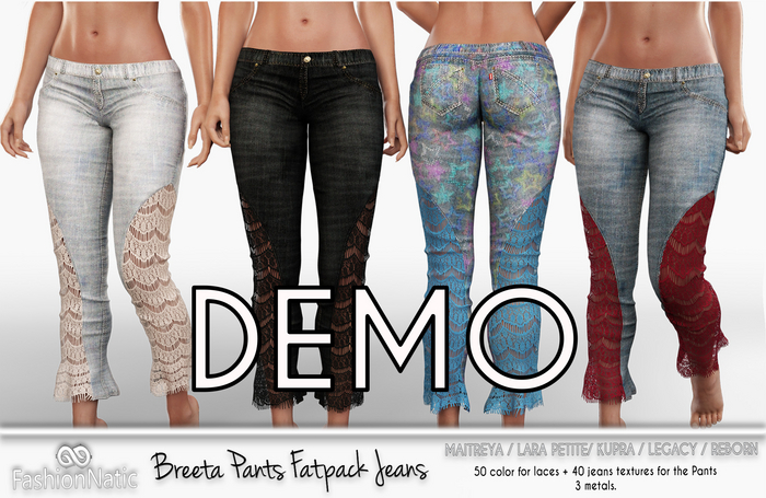 Demo Breeta Pants Fatpack Jeans Denim - Maitreya Lara, Lara Petite, Kupra, Legacy, Reborn, Juicy - FashionNatic