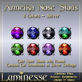 ANNEIKA Nose Studs Silver OP - 8 Colors Silver