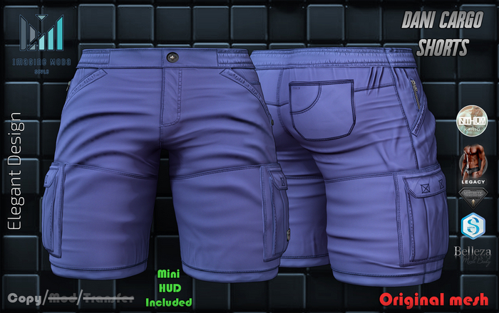 Dani Cargo Shorts -Blue- Aesthetic, Gianni, Davis, Jake, Legacy M, Kario -Imagine-