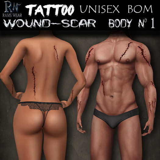 RAMS WEAR--Tattoo-Wound Scar Body-1