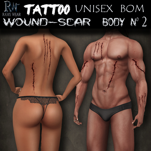 RAMS WEAR--Tattoo-Wound Scar Body-2-[add&click]