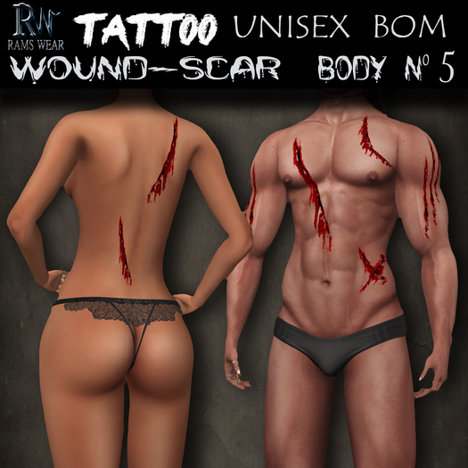 RAMS WEAR--Tattoo-Wound Scar Body-5-[add&click]