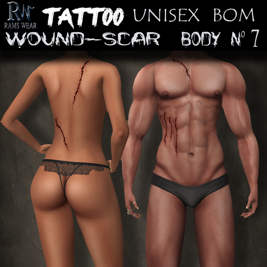 RAMS WEAR--Tattoo-Wound Scar Body-7-[add&click]