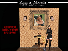 ZM - Furniture - Victorian Table w Iron Backdrop - FULL PERM MESH