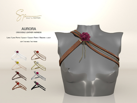 Second Life Marketplace - S&P Aurora leather harness - Lara + Petite