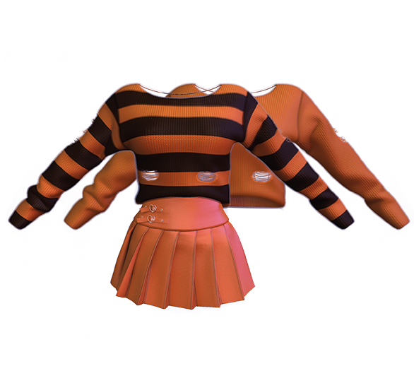 -KYA store- Cute Grunge Outfit - Orange