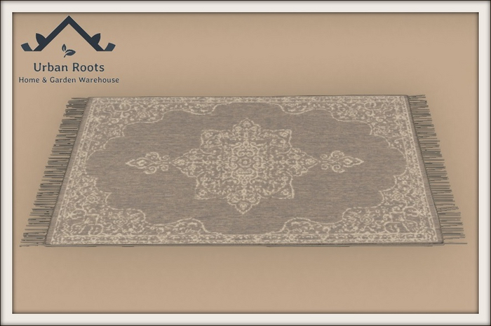UR Bloom Tassled Rug Beige 