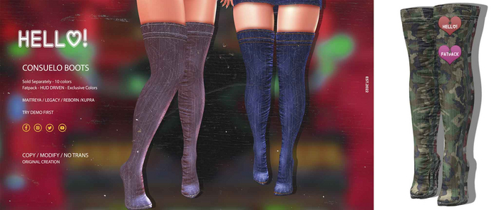 :::FATPACK:::HELLO:::Consuelo Boots:::