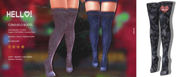 :::CAMO3:::HELLO:::Consuelo Boots:::