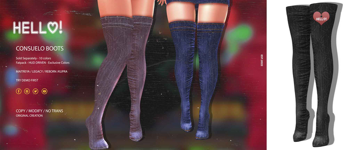 :::BLACK:::HELLO:::Consuelo Boots:::