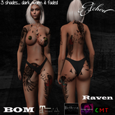 Etched Body Art Tattoos - Raven Full Body Tattoo Set