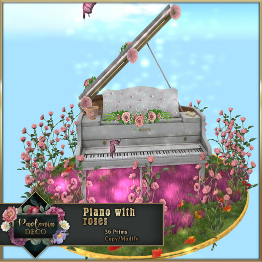Piano with roses