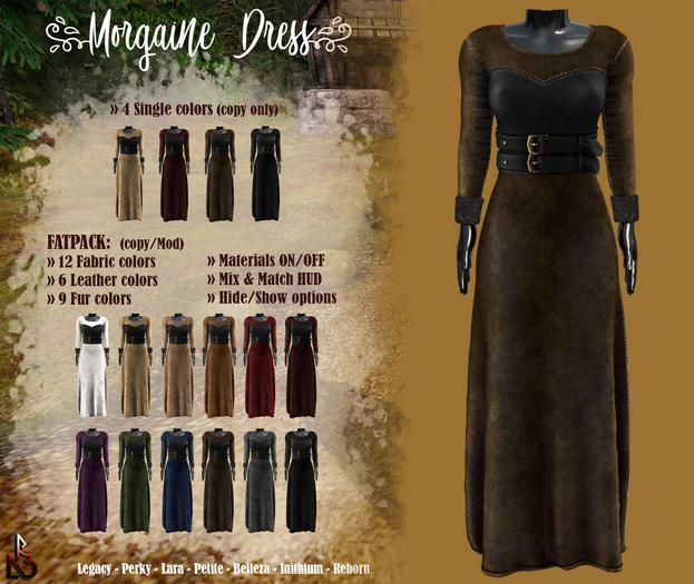 //R3D// Dress Morgaine - Brown