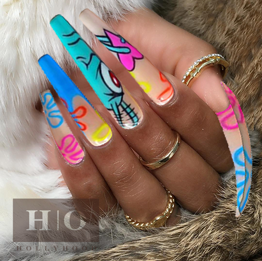 Hollyhood Long Coffin Nails Plankton